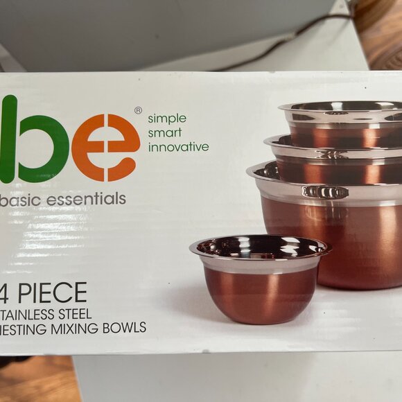 Basic Essentials 4-pc. Stainless Steel Mixing Bowl Set Basic Essentials 4 piece stainless steel mixing bowls